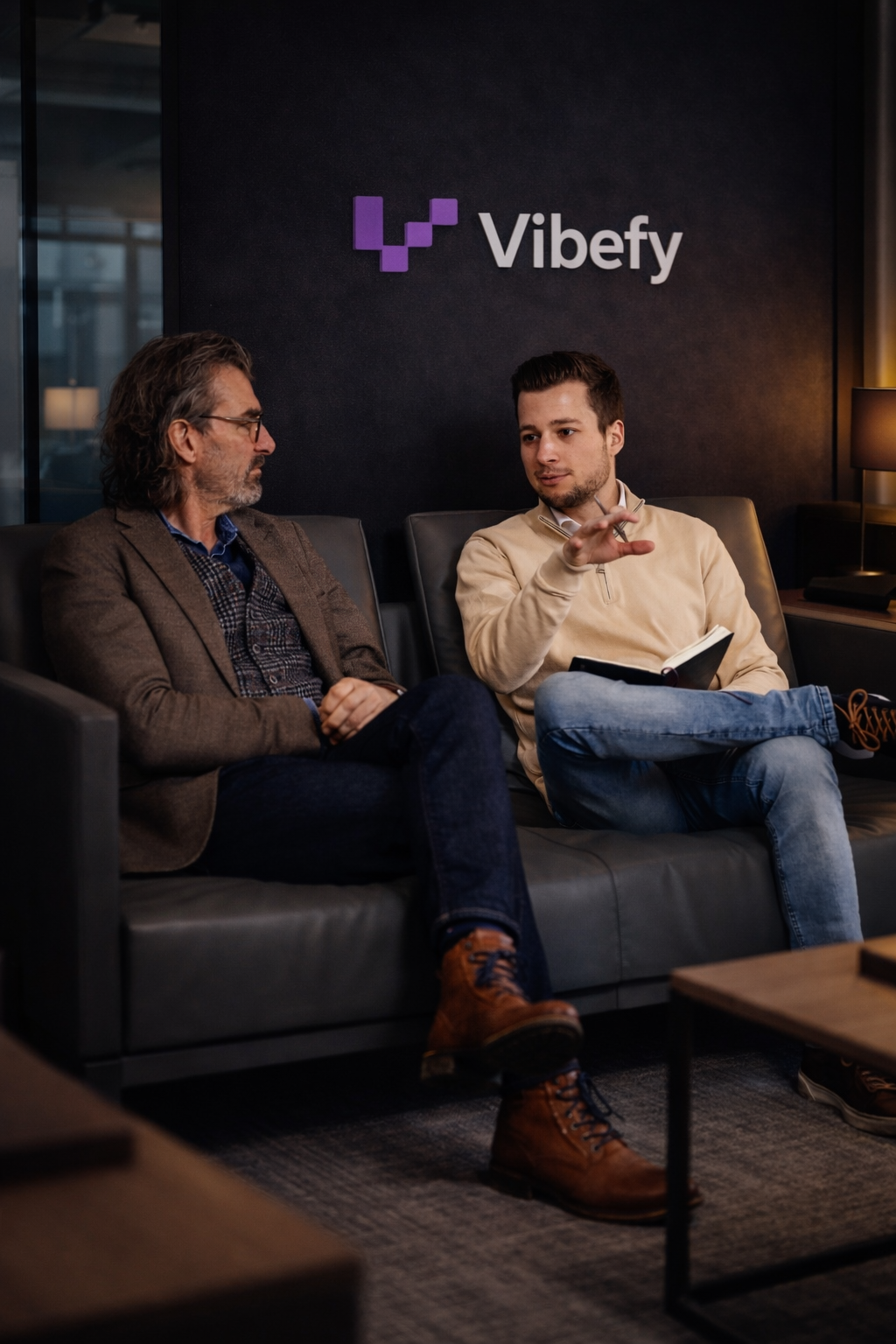 Vibefy in gesprek met een klant over interne processen