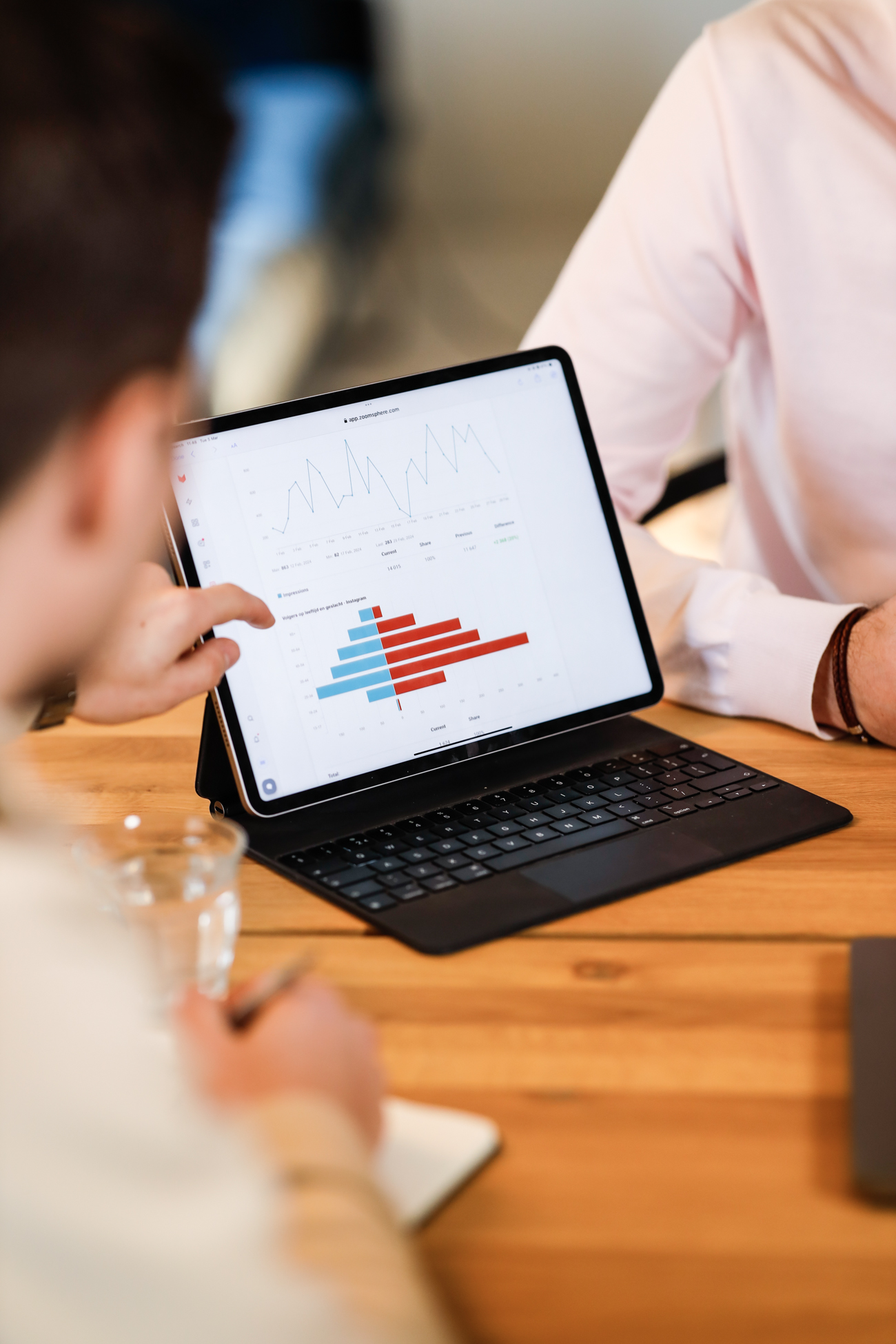 Data analyse op tablet