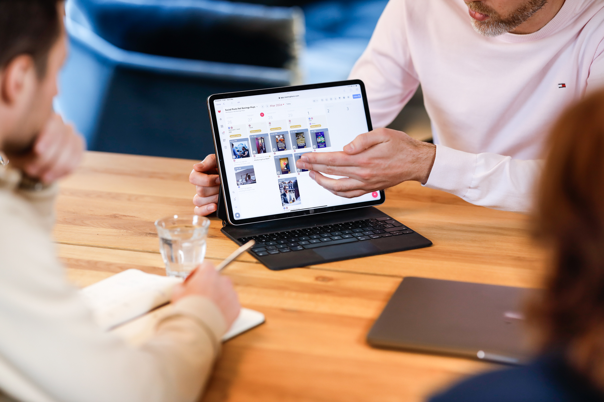 Content kalender op tablet